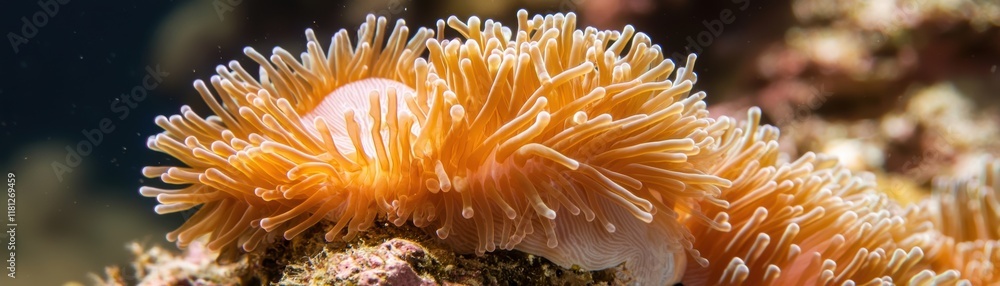A dynamic close-up of a coral reef teeming with vibrant fish, sea anemones, and crystal-clear turquoise water A dynamic close-up of a coral reef teeming with vibrant fish, sea anemones, and crystal-clear turquoise water
