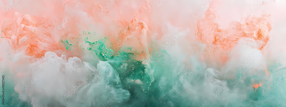 Abstract art with colorful powder explosions Abstract art with colorful powder explosions