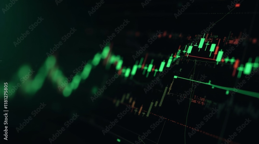 Fototapeta premium Market Trends: Financial Data in Motion