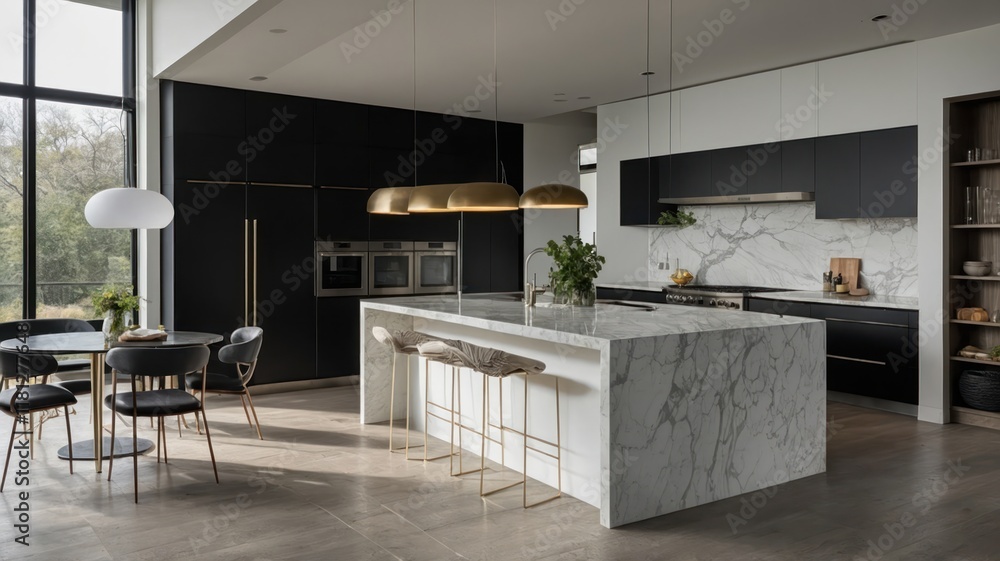 Obraz premium create a sleek modern kitchen with white marble 