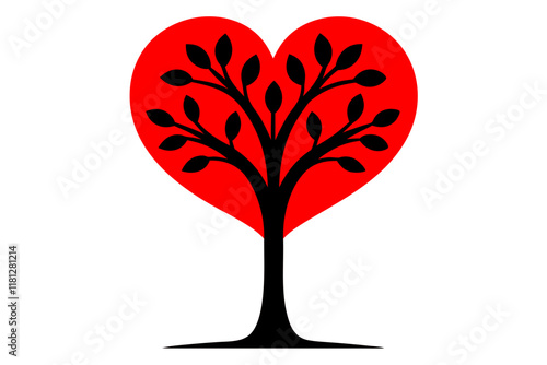 valentine day heart shaped tree of love design vector