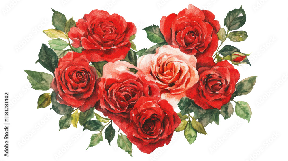 Heart made of roses transparent background Heart made of roses transparent background