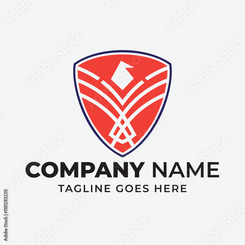 Free Download eagle shield logo design. vector emblem logo element, bird falcon vector wings logo - GFXLoad