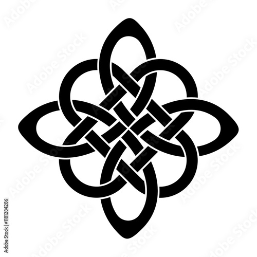 series of celtic knot trinity endless isolated on white background for tattoo logo icon symbol. vector illustration  