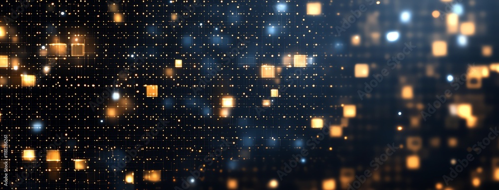 A captivating abstract representation of digital connections and data flow, with glowing squares against a dark background, symbolizing the interconnectedness of modern technology. A captivating abstract representation of digital connections and data flow, with glowing squares against a dark background, symbolizing the interconnectedness of modern technology.