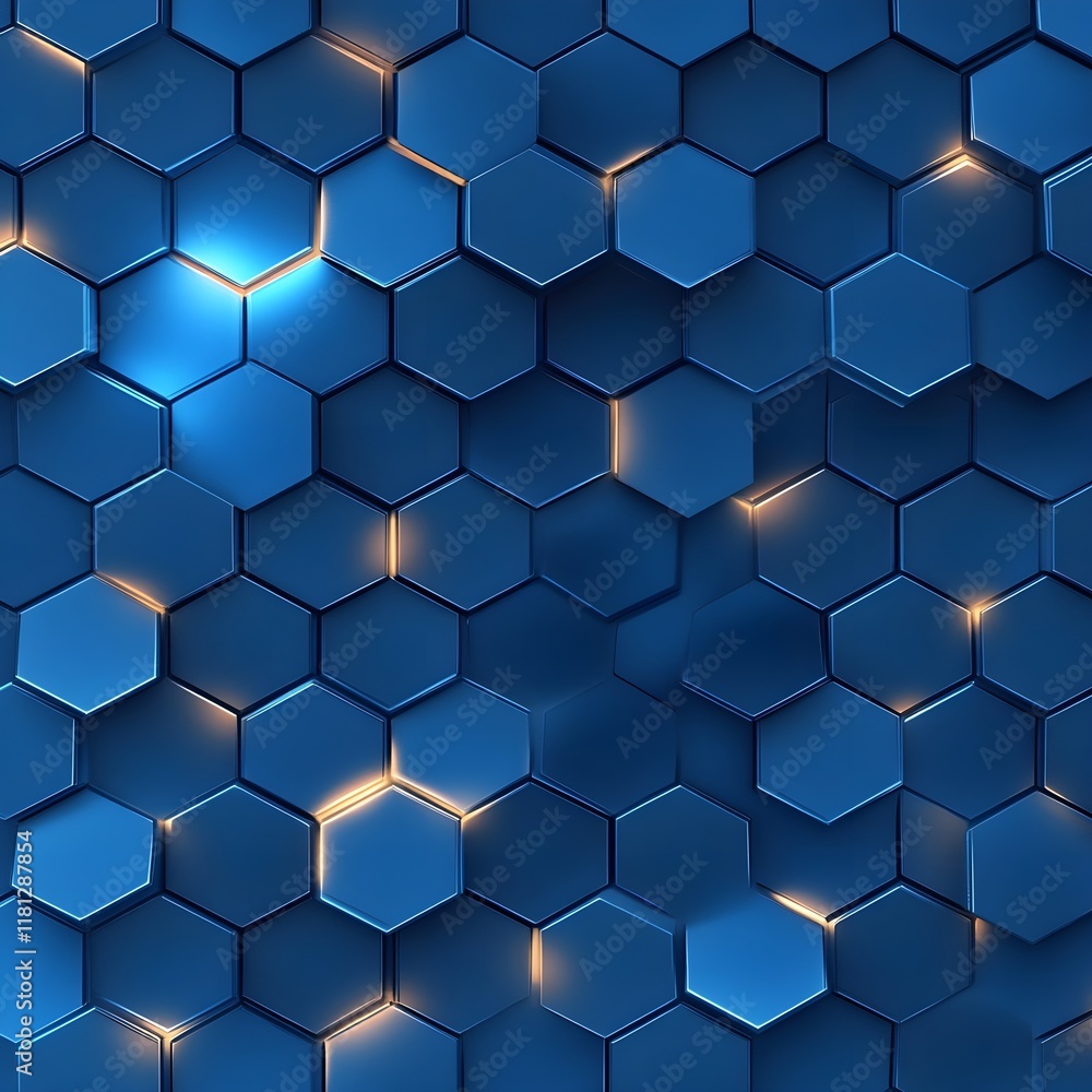 hexagonal grid pattern with subtle glowing effects in shades of blue hexagonal grid pattern with subtle glowing effects in shades of blue
