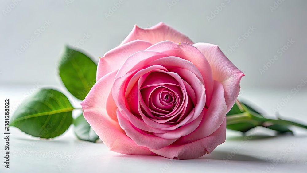 High-resolution close-up of a single pink rose, isolated on a white background, clipping path included. High-resolution close-up of a single pink rose, isolated on a white background, clipping path included.