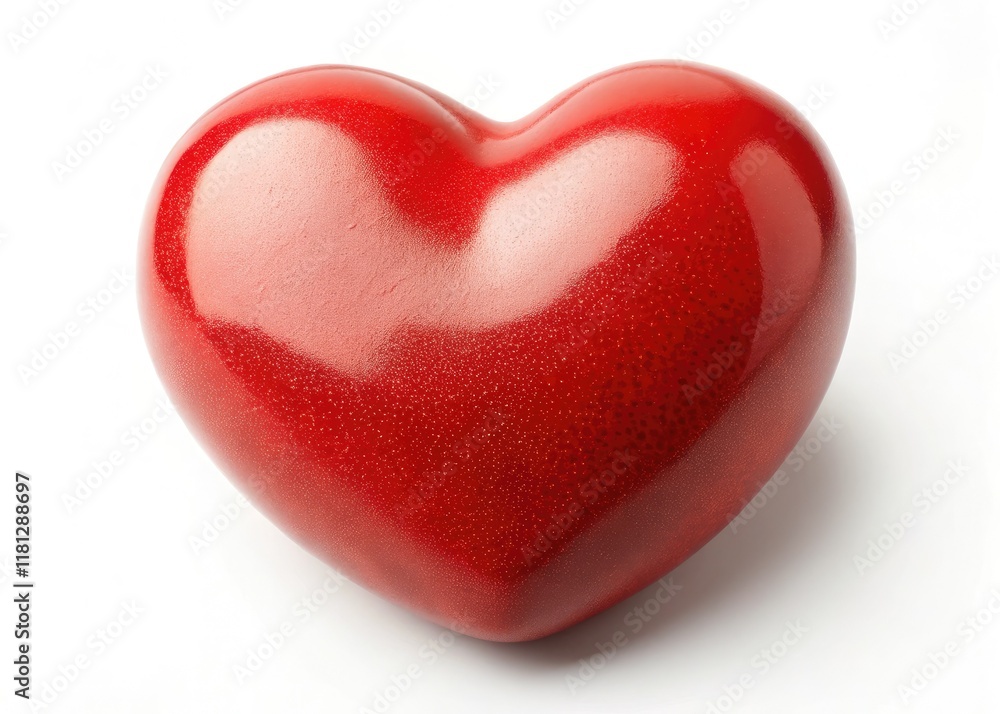 Fototapeta premium High-resolution image of a red chocolate heart, isolated on white. Perfect for Valentine's Day designs, evokes romance and sweetness.