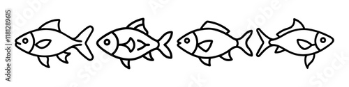 cherry barb fish  icon, fish line art, fish vector  - simple black line art icon of cherry barb fish  perfect for logos, and fish-themed designs.