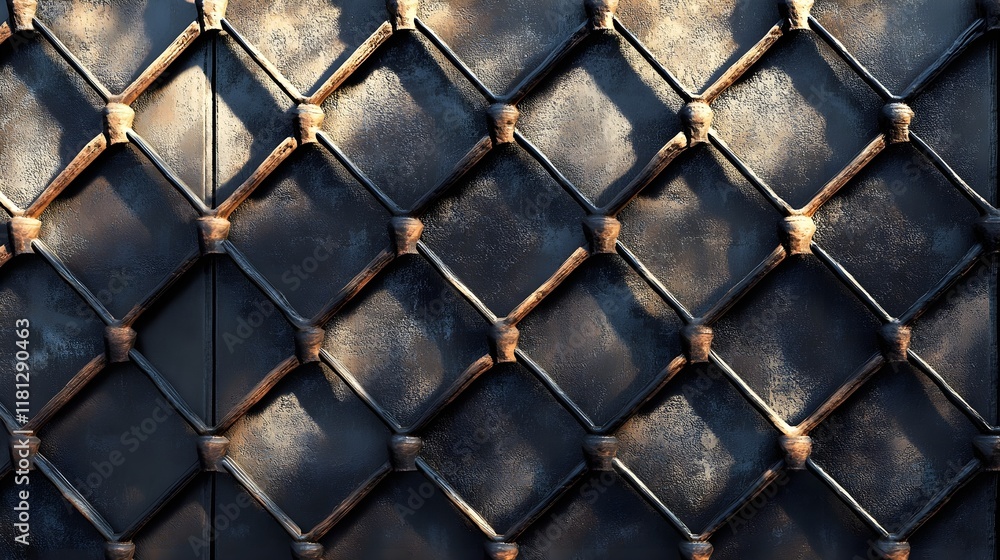 pattern of a chain-link fence with sunlight casting geometric shadows. pattern of a chain-link fence with sunlight casting geometric shadows.