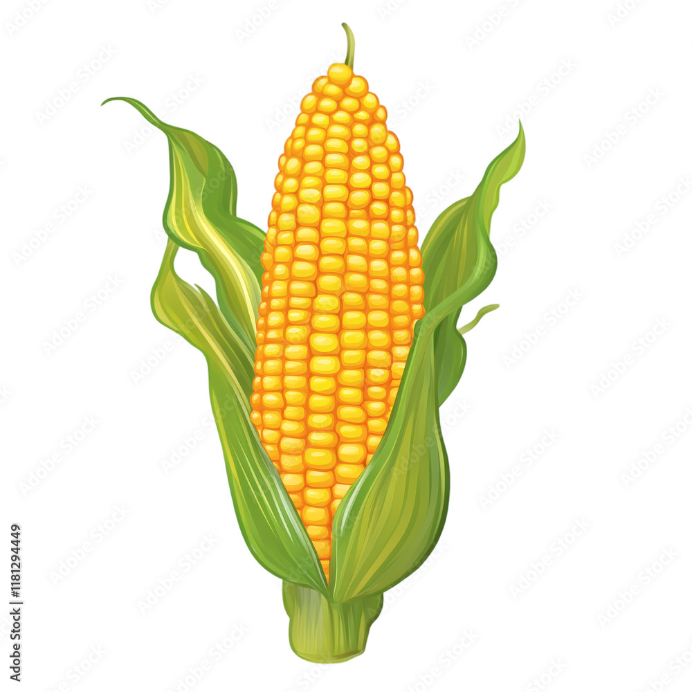 Sweet corn on cob isolated on white transparent background Sweet corn on cob isolated on white transparent background