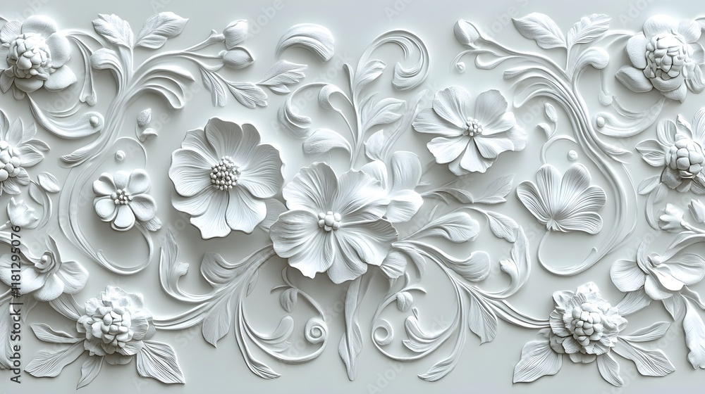 pattern of embossed paper with floral designs in light gray. pattern of embossed paper with floral designs in light gray.