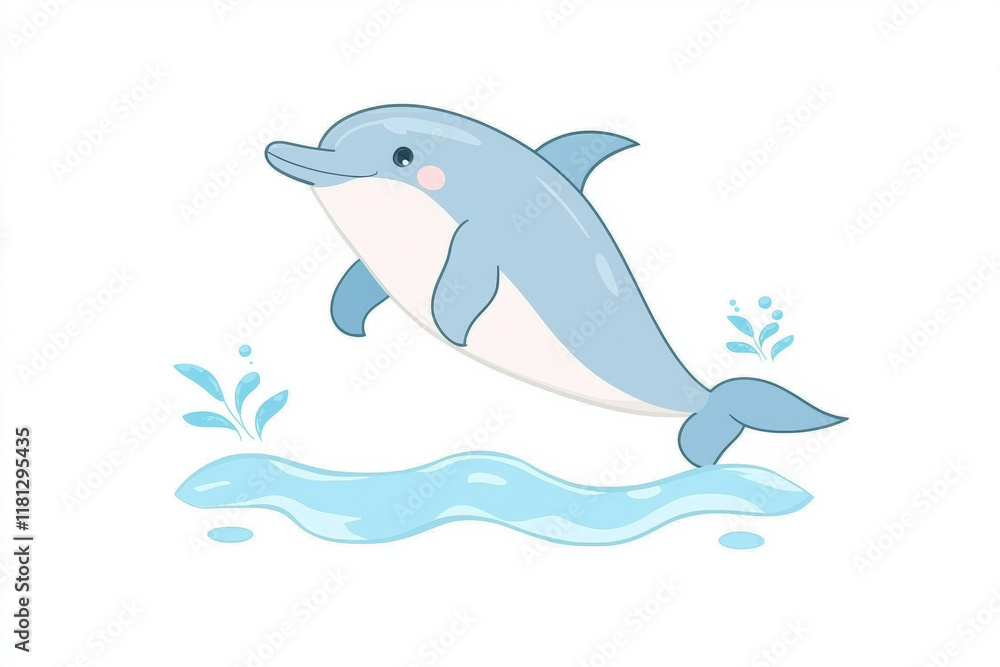 Fototapeta premium playful dolphin jumping over water, showcasing its joyful spirit