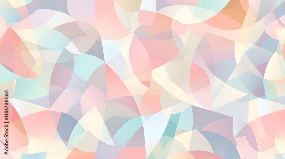 pattern of geometric shapes in pastel colors overlapping with transparency. pattern of geometric shapes in pastel colors overlapping with transparency.