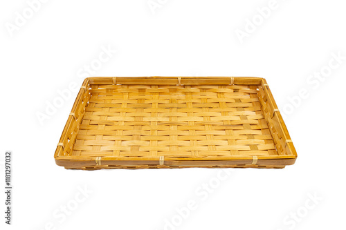 Wicker empty basket on white background. Basketry, Baskets photo