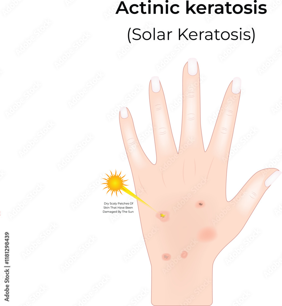 Actinic Keratosis Science Design Vector Illustration Diagram Actinic Keratosis Science Design Vector Illustration Diagram