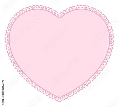 heart vintage lace ornament frame isolated.