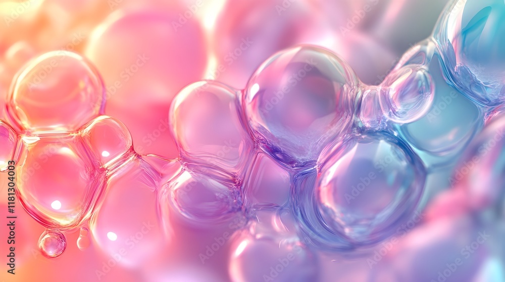 A seamless texture of bubble-like shapes in translucent pastel tones A seamless texture of bubble-like shapes in translucent pastel tones