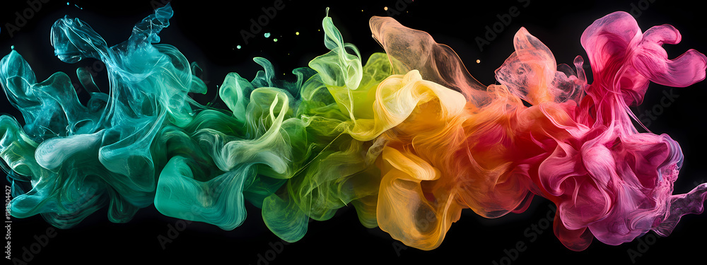 Fototapeta premium Fluid rainbow paint in motion