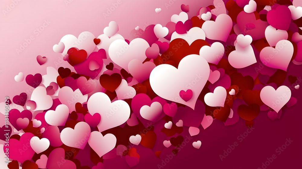 Romantic floating heart background with gradient colors. Valentine's Day concept Romantic floating heart background with gradient colors. Valentine's Day concept