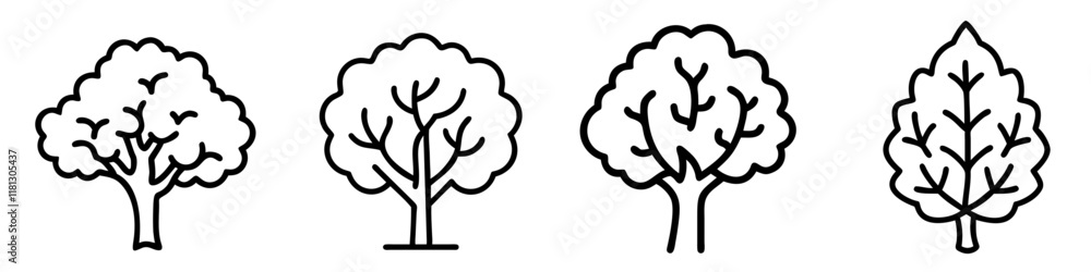 elm tree icon, tree line art, tree vector - simple black line art icon of elm tree perfect for logos, and tree-themed designs. elm tree icon, tree line art, tree vector - simple black line art icon of elm tree perfect for logos, and tree-themed designs.
