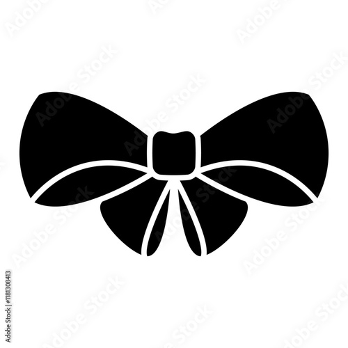 Ribbon bow icon vector. Bow illustration sign. Hair bow symbol. Ribbon logo.