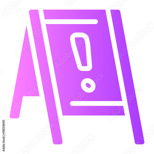 slippery sign gradient icon