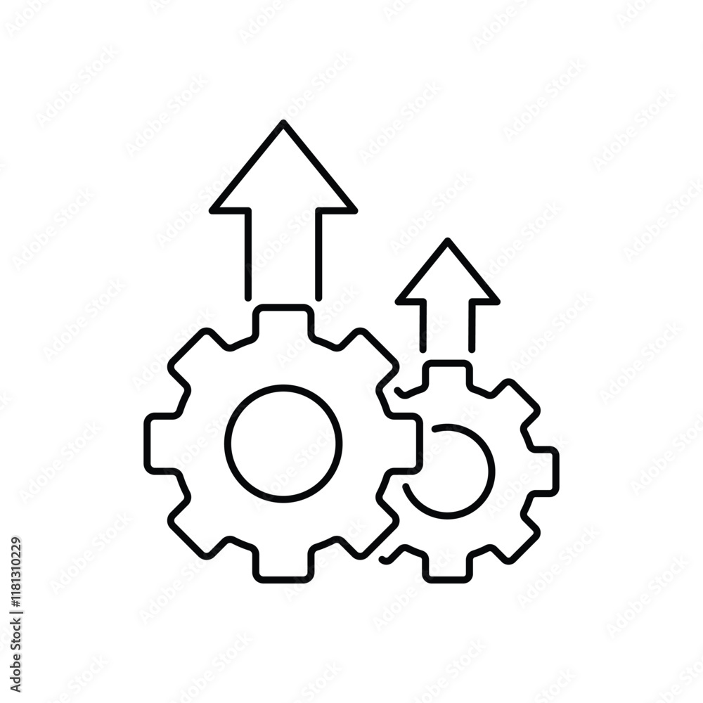 Operational excellence line icon. Simple outline style symbol. Optimize technology, innovation, production growth concept. Vector illustration isolated on white background. Operational excellence line icon. Simple outline style symbol. Optimize technology, innovation, production growth concept. Vector illustration isolated on white background.