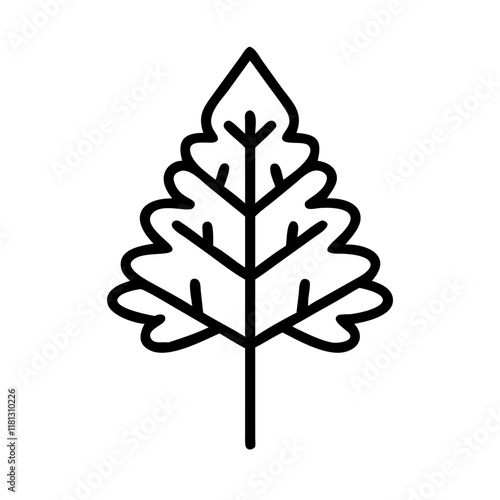 larch tree icon, tree line art, tree vector - simple black line art icon of larch tree perfect for logos, and tree-themed designs.