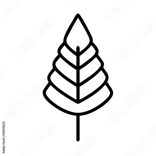 larch tree icon, tree line art, tree vector - simple black line art icon of larch tree perfect for logos, and tree-themed designs.