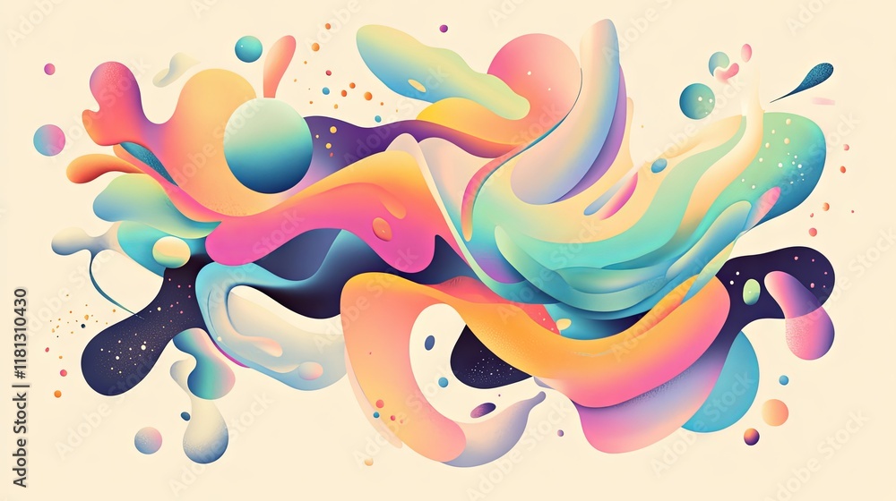 Obraz premium Abstract Colorful Fluid Art Design