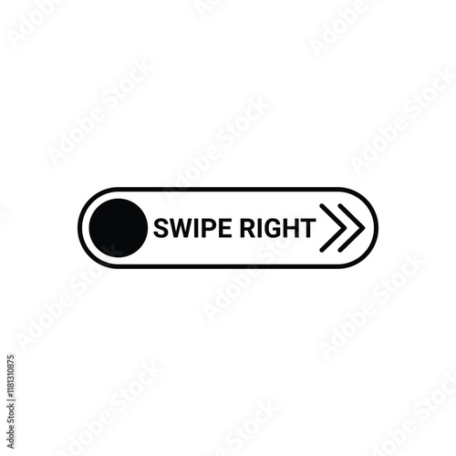 Swipe icon of buttons for social media. Black arrows, buttons and web icons for advertising and marketing in social media application. Scroll or swipe right