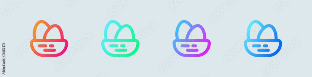 Nest line icon in gradient colors. Egg signs vector illustration. Nest line icon in gradient colors. Egg signs vector illustration.