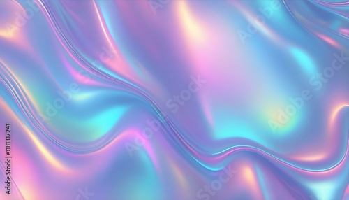 Wallpaper Mural Abstract Holographic Background with Colorful Gradients, holographic texture, gradients, colors, rainbow, waves Torontodigital.ca