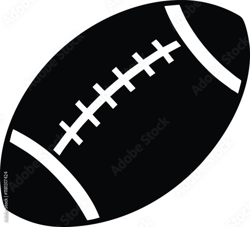 American football ball   silhouette simple flat vector