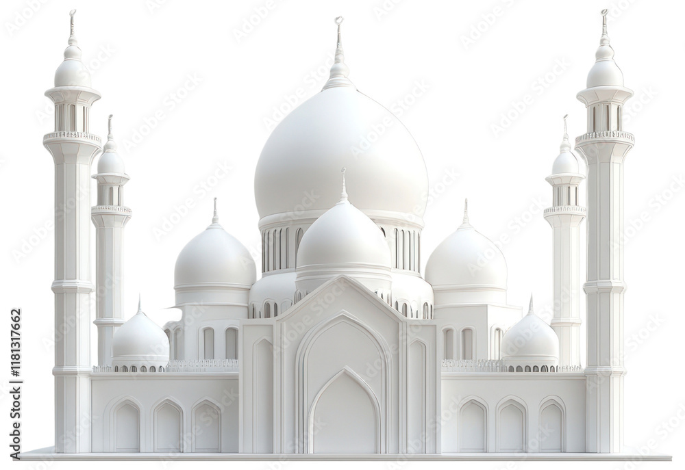 Obraz premium PNG A bold white mosque architecture architectural illustration.