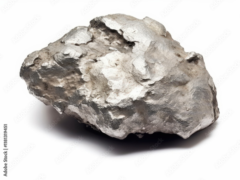 Natural Silver Nugget Varied Surface Texture Raw Mineral Stone Isolated on White Background for Jewelry and Artistry Inspiration Natural Silver Nugget Varied Surface Texture Raw Mineral Stone Isolated on White Background for Jewelry and Artistry Inspiration