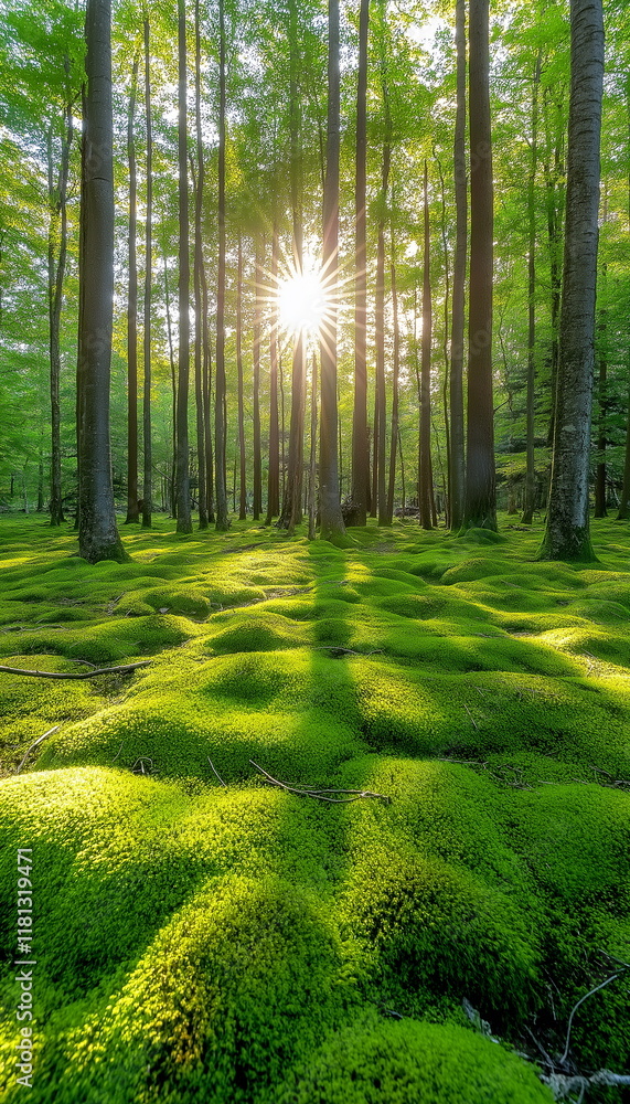 Fototapeta premium Ancient hunters in the forest with trees whose cro_006