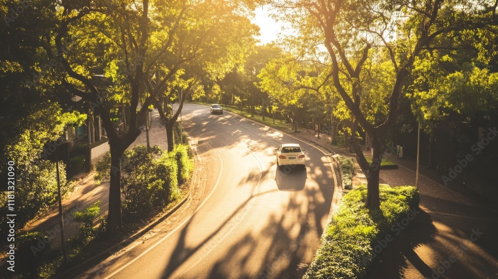 Naklejka premium Empty express lane on highway during off-peak hours, symbolizing efficiency and opportunity in a calm, uncluttered environment.