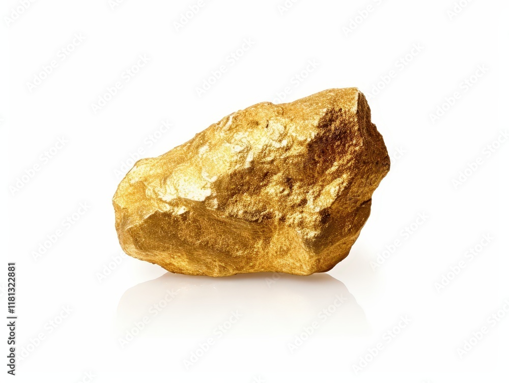 Natural Gold Nugget on White Background for Use in Stock Photo Projects and Creative Designs Natural Gold Nugget on White Background for Use in Stock Photo Projects and Creative Designs