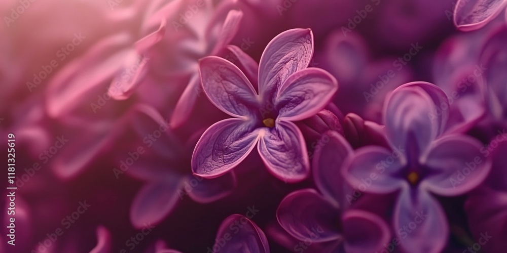 Vibrant Close-Up of Purple Lilac Blossoms with Beautiful Petals and Soft Background Vibrant Close-Up of Purple Lilac Blossoms with Beautiful Petals and Soft Background