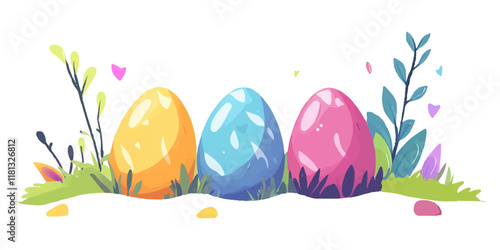 Easter egg clipart set, vector illustration isolated on a white background.