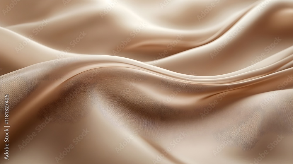 Fototapeta premium A smooth taupe background with subtle overlapping waves in the same hue.
