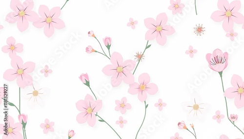 Wallpaper Mural Delicate Pink Cherry Blossoms: A Spring Floral Pattern Torontodigital.ca