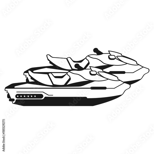 modern motorboat vector illustration