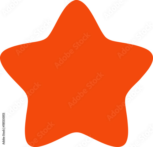 A vector illustration of an orange star with soft, rounded edges and a smooth, almost squircle-like form, created with a superellipse aesthetic.