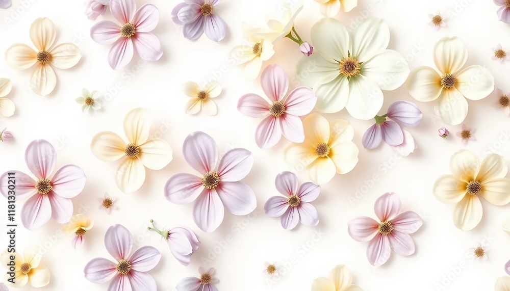 Pastel Flower Background: Delicate Floral Pattern for Spring and Summer Designs Pastel Flower Background: Delicate Floral Pattern for Spring and Summer Designs