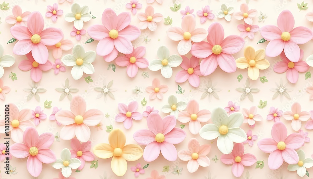 Pastel Pink and Peach Flower Background Pattern: Delicate Floral Design for Spring and Summer Pastel Pink and Peach Flower Background Pattern: Delicate Floral Design for Spring and Summer