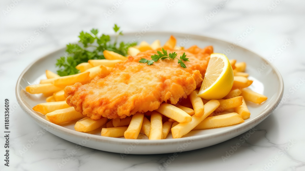 Crispy Fish and Chips with Lemon and Herbs Crispy Fish and Chips with Lemon and Herbs
