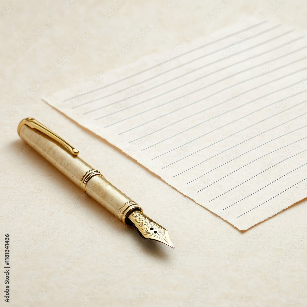 Elegant Calligraphy Letter with Feather Pen Elegant Calligraphy Letter with Feather Pen